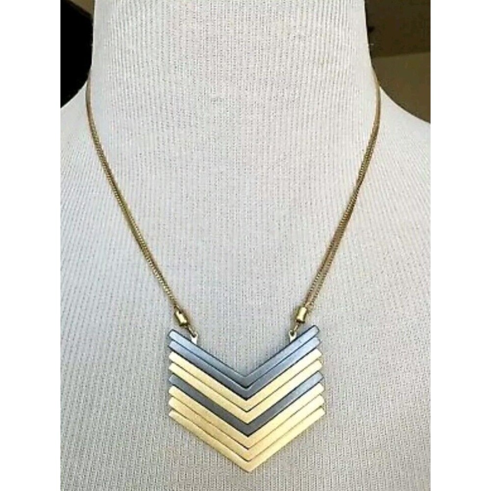Madewell Arrowstack Adjustable Two Tone Necklace,… - image 2